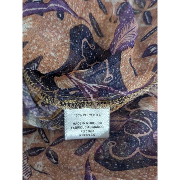 MISA Los Angeles Callas Batik Print Chiffon Minidress Keyhole Front & Back Sz Sm - Picture 5 of 7